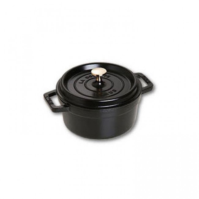 Round cast iron cocotte 7.8 in / 20 cm - black