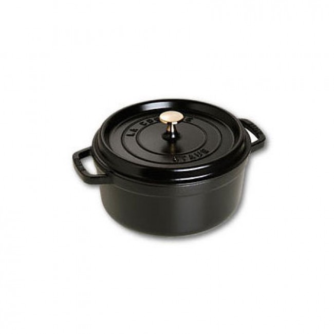 Round cast iron cocotte 9.4 in / 24 cm - black