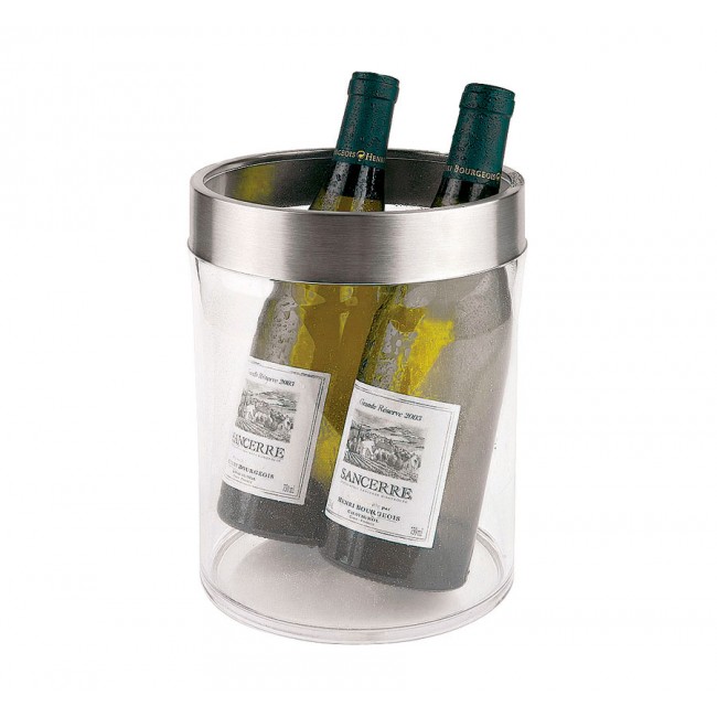 Seau à champagne 2 bouteilles Ø19cm - Acrylique et inox - Paderno