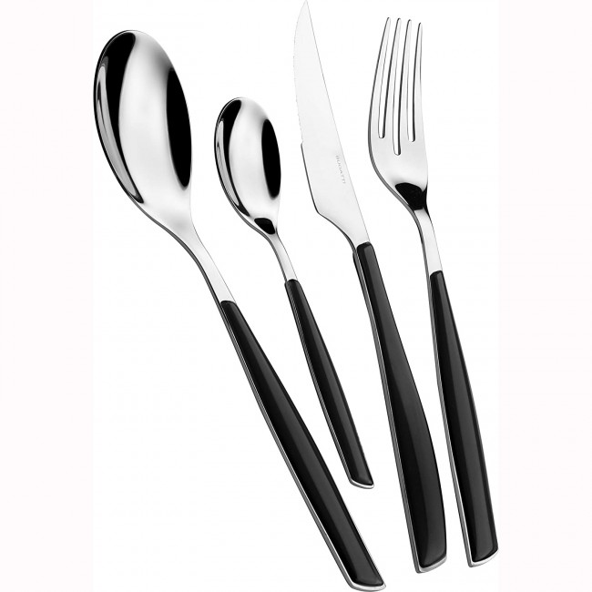 Ménagère 24 pièces bleue en inox - Range couverts en bois - Laguiole - Jean Dubost
