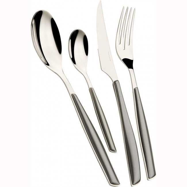 Ménagère 24 pièces bleue en inox - Range couverts en bois - Laguiole - Jean Dubost