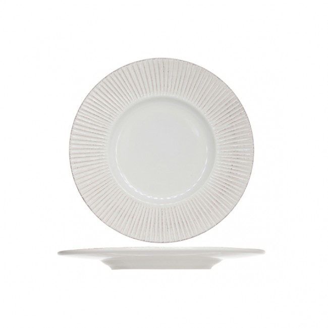 Round deep plate 9" / 22.5cm white patina - Epis - Cosy & Trendy