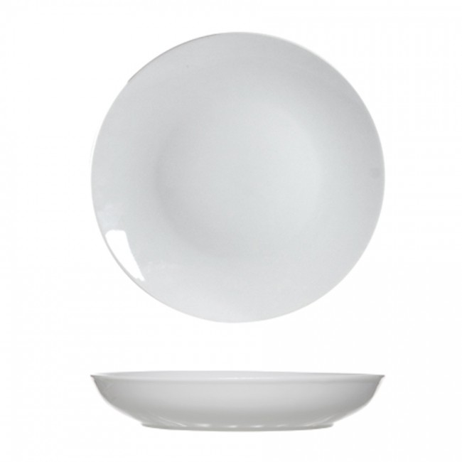 Round white soup plate 21 cm porcelain - Set of 6