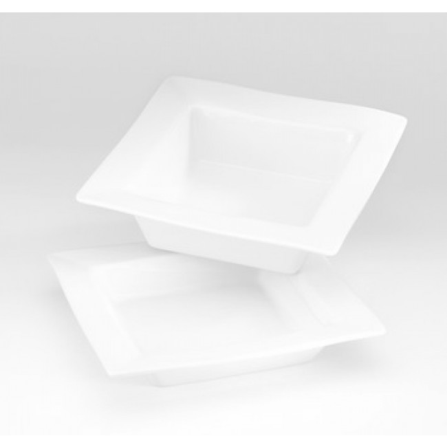 Assiette creuse carrée blanche 20x20cm - Quartet - Pillivuyt
