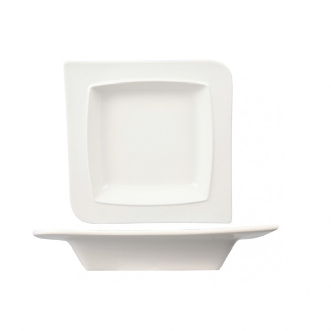 White porcelain deep plate/pasta bowl 7"/19cm - Set of 6 - Louise