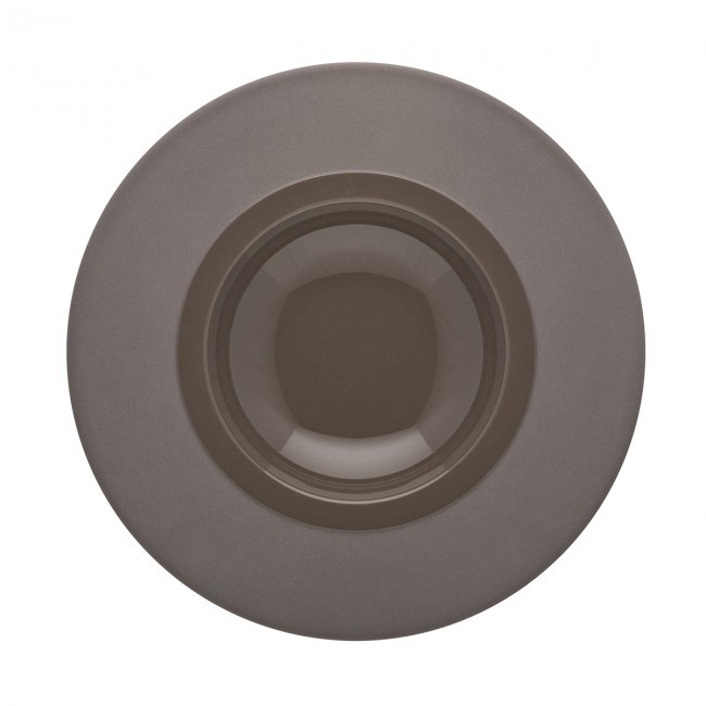 Sandstone gourmet round hollow plate 9" / 23cm dark grey - Bahia - Guy Degrenne