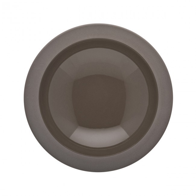 Sandstone round hollow plate 8" / 20cm dark grey - singly sold - Bahia - Guy Degrenne