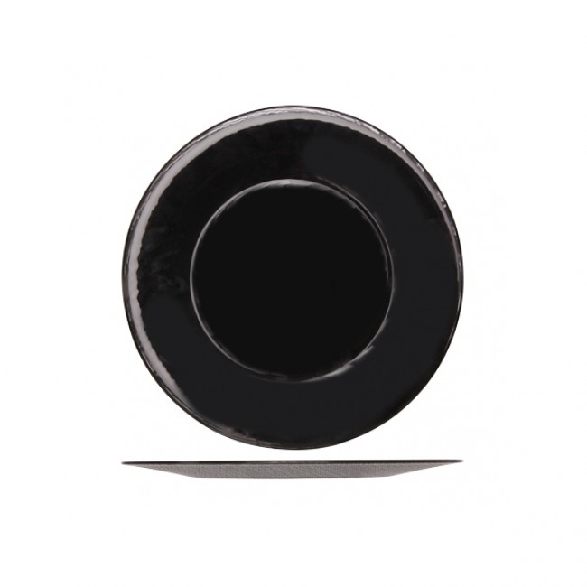 Large round presentation plate 12" / 31cm black - Inca - Bormioli Rocco