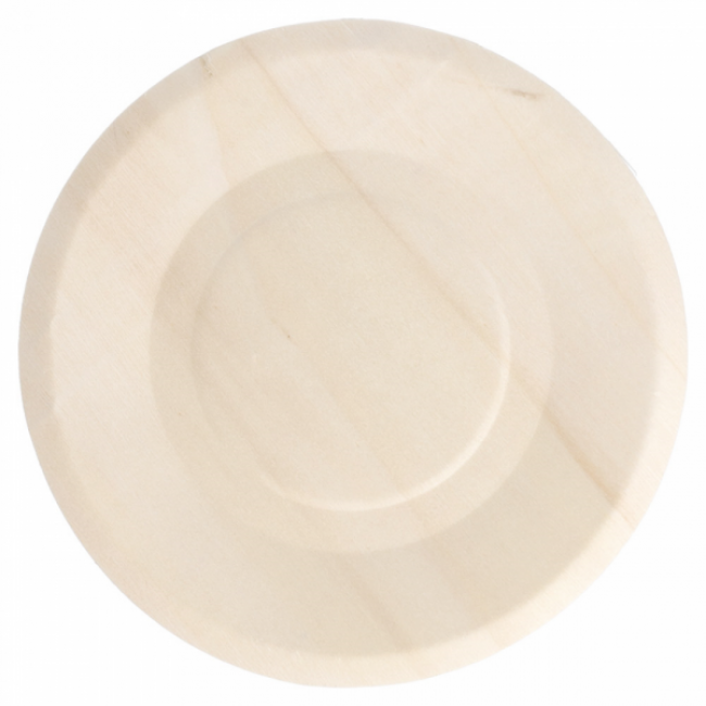 Disposable wooden plate natural color Ø 19x1 cm / Ø 7.4 - Set of 200