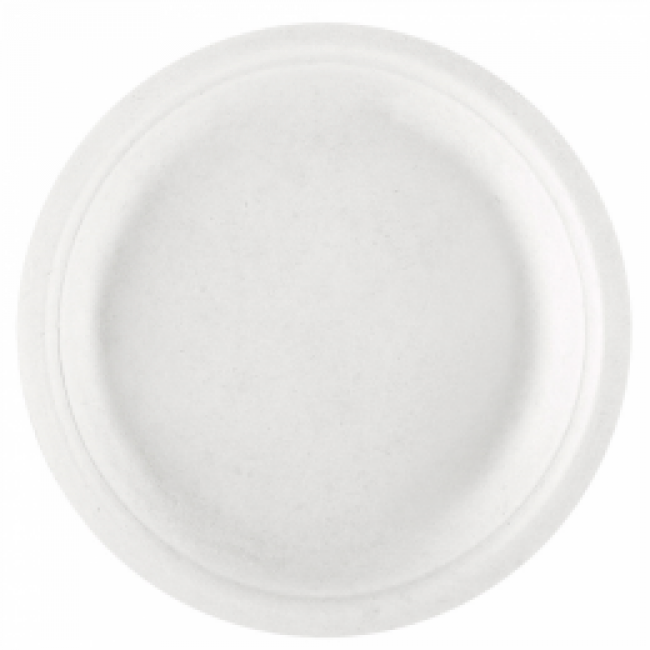 Disposable bionic cellulose plate white color Ø 18x1,8 cm / Ø 7 - Set of 50