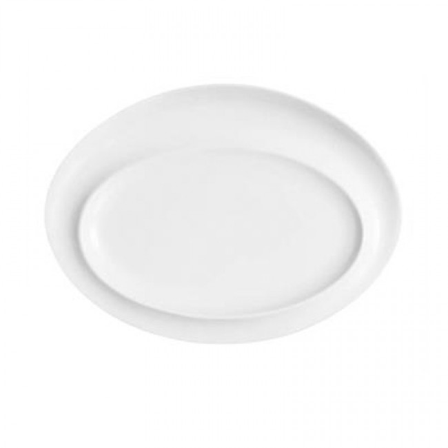 Porcelain oval plate 11 inx8 in 28x21 cm white