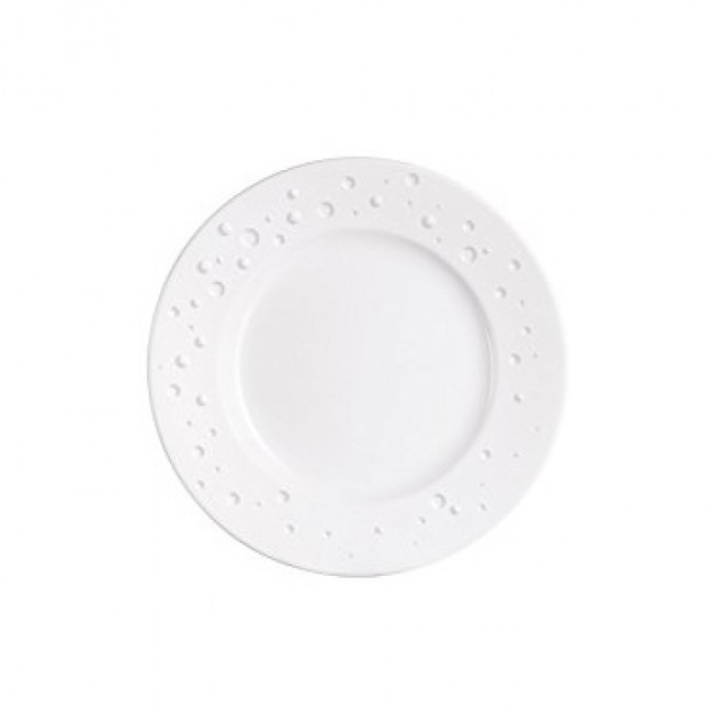 White porcelain plate with water droplets design 6,9 in / 17.5 cm