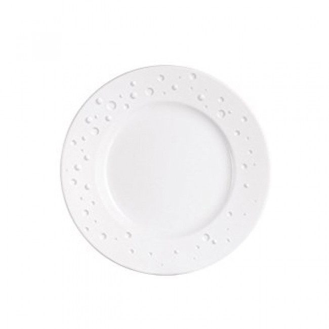 White porcelain plate with water droplets design 8,25 in / 21.5 cm