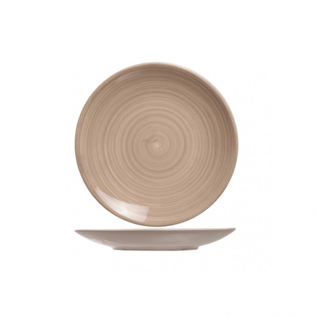 Sandstone round flat plate beige and brown 9" / 22cm - Set of 6 - Turbolino - Cosy & Trendy