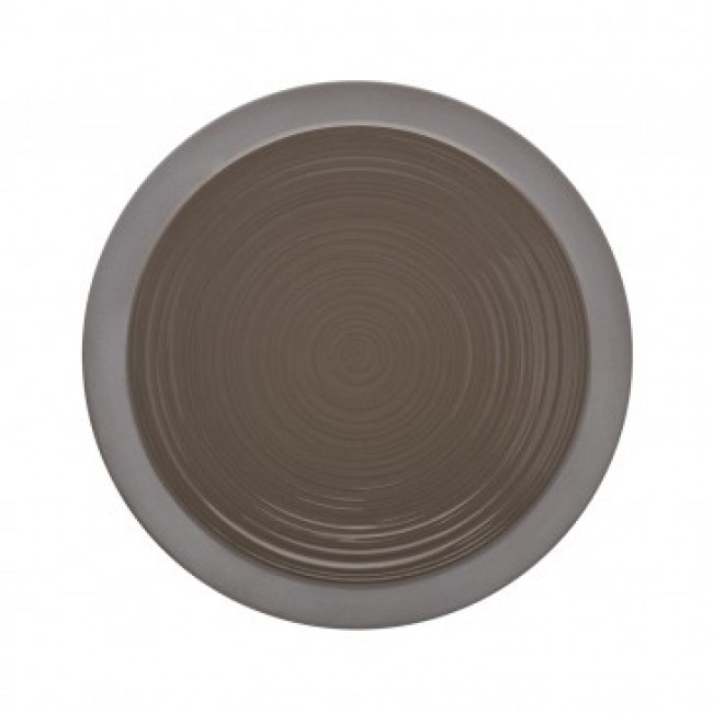 Sandstone round flat plate 9" / 23cm basalt - singly sold - Bahia - Guy Degrenne
