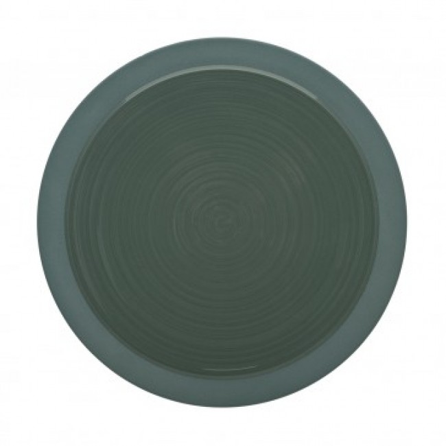Sandstone round flat plate 9 in / 23 cm green clay - Sold individually