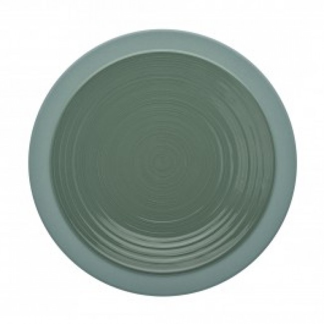 Sandstone round flat plate 10" / 26cm green clay - Bahia - Guy Degrenne