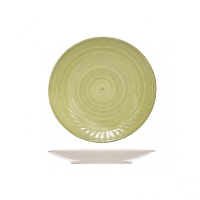 Sandstone round flat plate green 11" / 27cm - Set of 6 - Turbolino - Cosy & Trendy