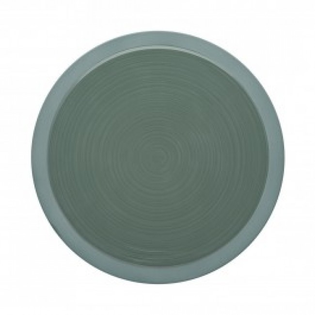 Sandstone round flat plate 11.4" / 29cm green clay  - Bahia - Guy Degrenne