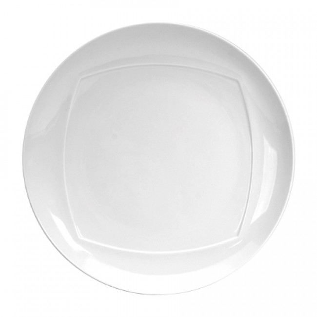 Round flat plate white 11 in / 28 cm - Set of 6