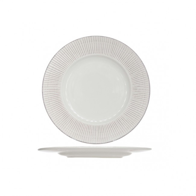 Round flat plate 11" / 28cm white patina - Epis - Cosy & Trendy