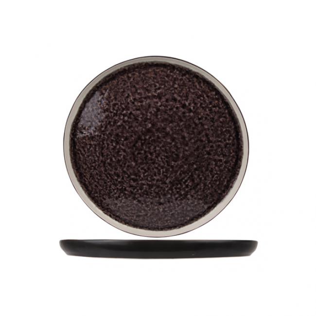 Assiette plate ronde noire et violet 31cm - Laguna Viola - Cosy & Trendy