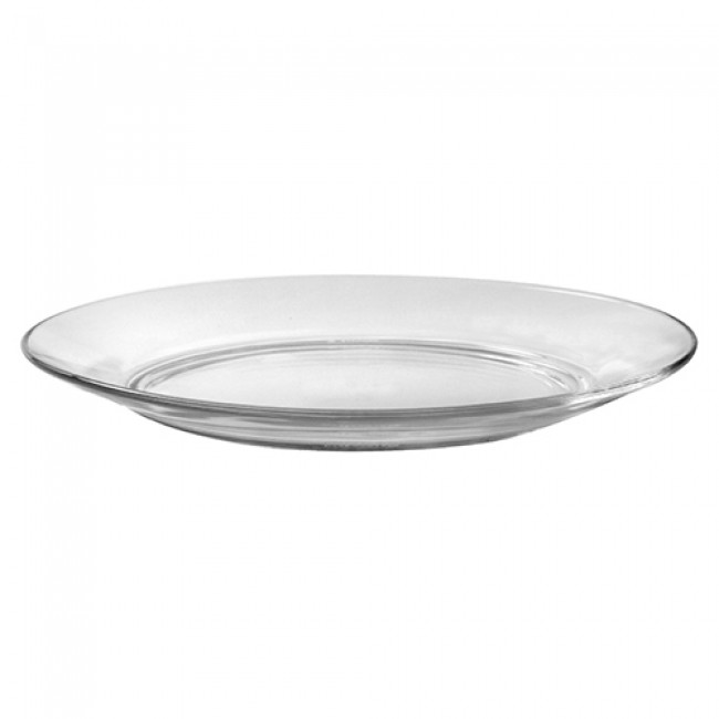 Round flat transparent plate 9" / 23.5cm - Set of 6