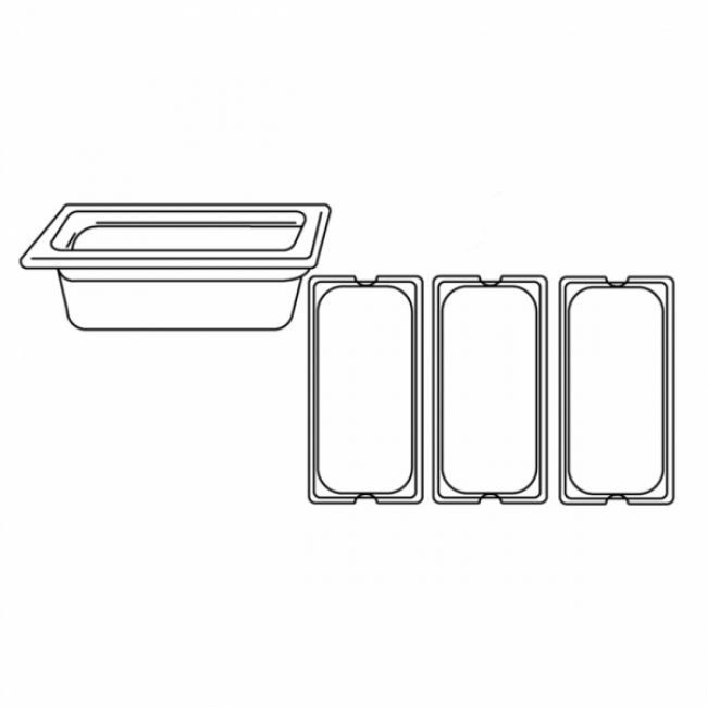 Polycarbonate gastronorm container GN 1/3 32.5x17.6x10cm / 13x7x4" - AZ Boutique