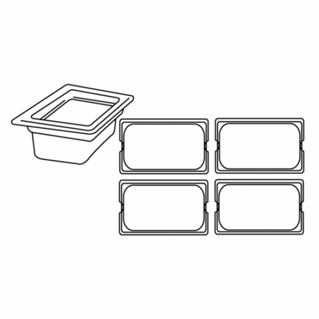 Polycarbonate gastronorm container GN 1/4 26.5 x 16.2 x 15cm / 10x6x6" - AZ Boutique