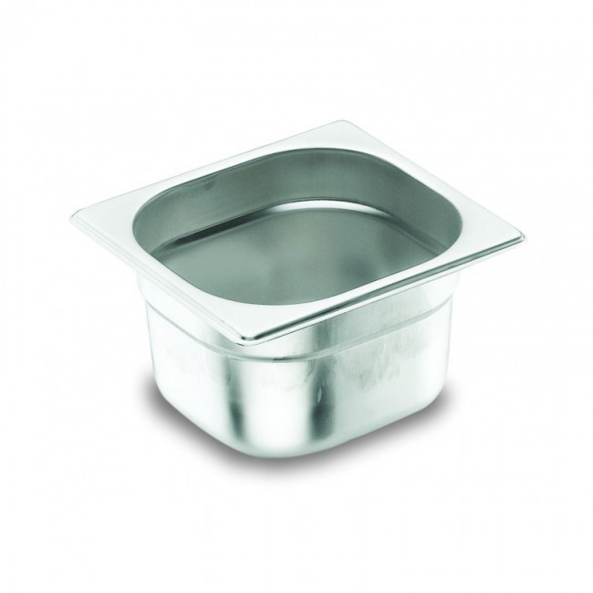 Stainless steel 18/10 gastronorm container GN 1/3 17.6x 32.5 x 2cm/6.6" x 12.6" x 0.8" - Lacor