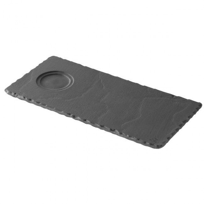 Soucoupe ardoise 1 encoche 25x 12cm - A l'unité - Basalt - Revol