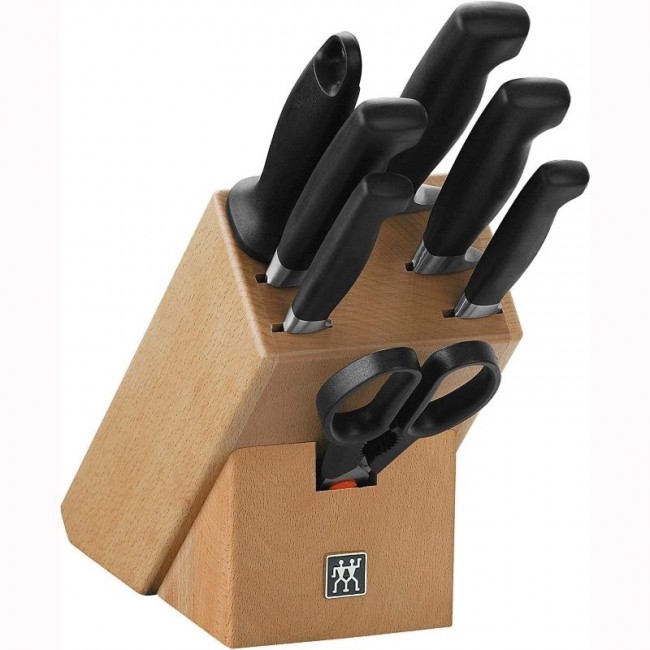 Ménagère 24 pièces bleue en inox - Range couverts en bois - Laguiole - Jean Dubost