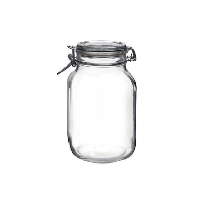 Square clear canning jar 2 L - Fido - Bormioli Rocco