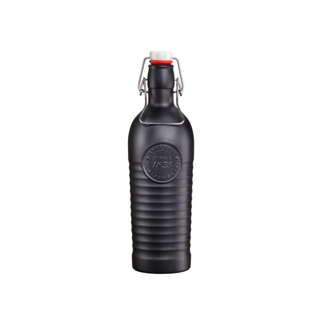 Anthracite glass bottle 40.5 oz / 1.2 L 4 x 4 x 12" / 9 x 9 x 30 cm - Officina 1825 - Bormioli Rocco