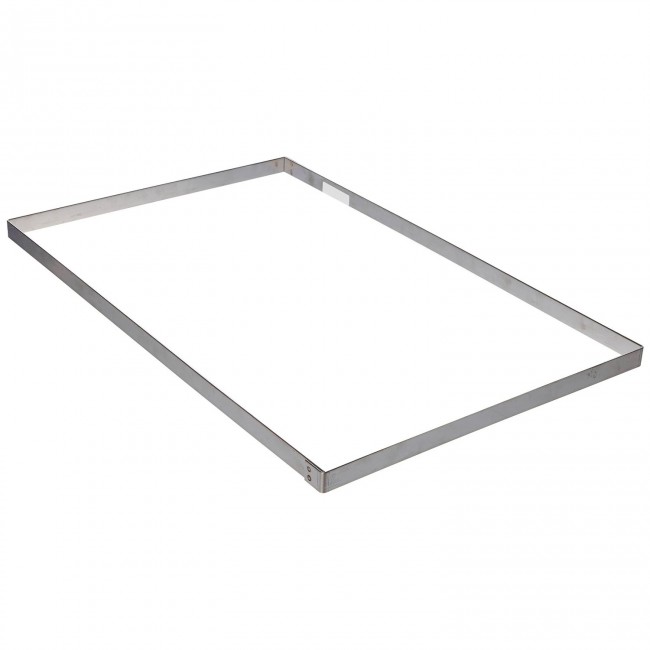 Heavy cake frame 18/10 stainless steel - height 1.6" / 4.5 cm - 22.4 x 4" / 57 x 9 cm - Gobel