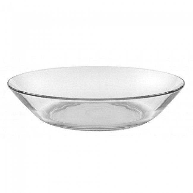 Round transparent shallow plate 8 in / 21 cm - Set of 6