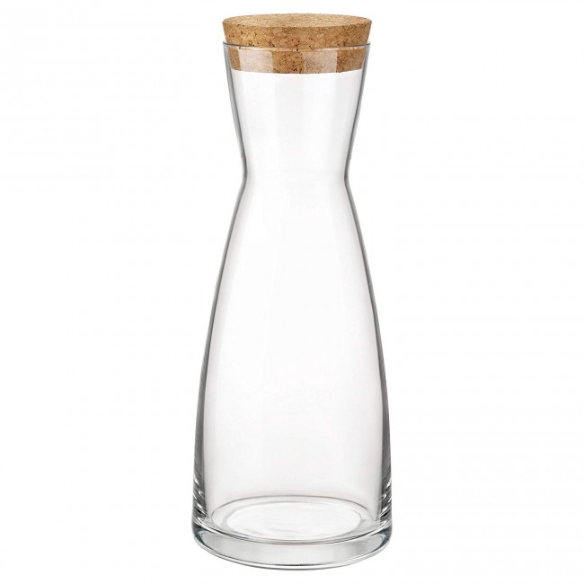Transparent glass carafe with cork cap 34 oz / 1 L - Ypsilon - Bormioli Rocco