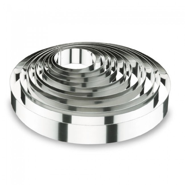 Cercle à vacherin en inox 18/10 - hauteur 6cm - diamètre 10cm