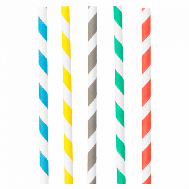 straight stripes coloured straw 0.6 x 20cm / 7.8" - Sold by 250 - Decorated straws - AZ boutique