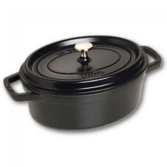 Oval cast iron cocotte 11.4 in / 29 cm - black