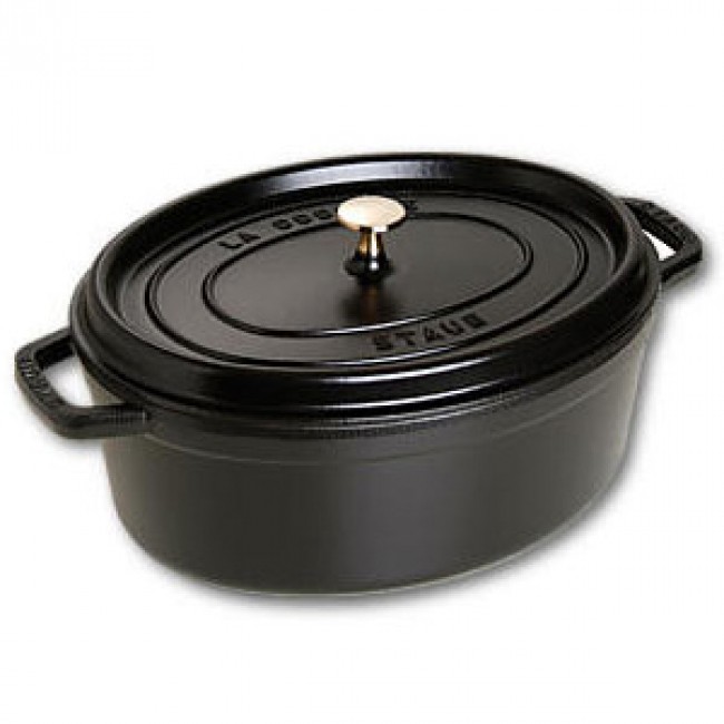 Oval cocotte 33 cm - black cast iron - Fundamentals - Staub
