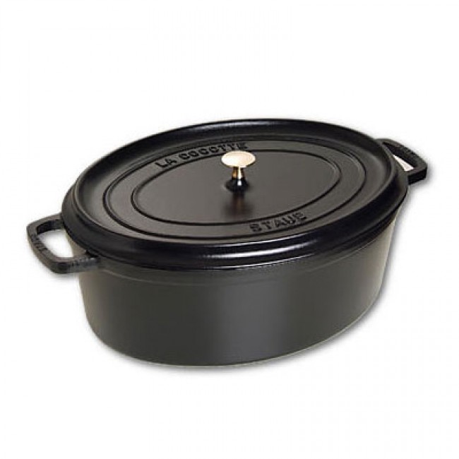 Oval cocotte 41 cm - black cast iron - Fundamentals - Staub
