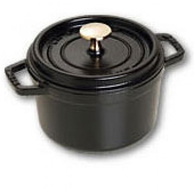 Round cast iron cocotte 6.3 in / 16 cm - black