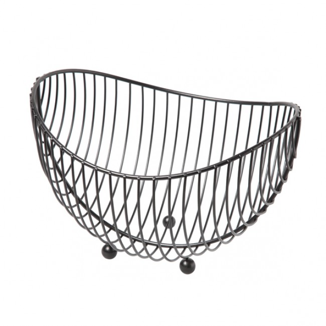Fruit basket chrome black 25.2 x 22 x 27.5 cm / 10 x 9 x 11" - Chrome - Cosy & Trendy