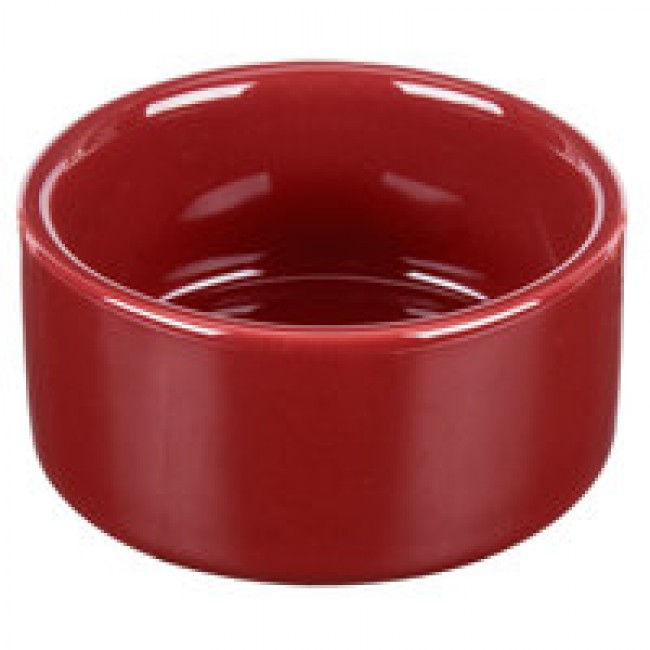 Porcelain red round 2 oz / 6 cl bowl 2 in x 2 in 6.5x6.5 cm