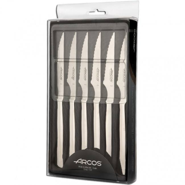 Couteau à steak - lame inox 10cm - Coffret cadeau de 6 - Chuletero - Arcos