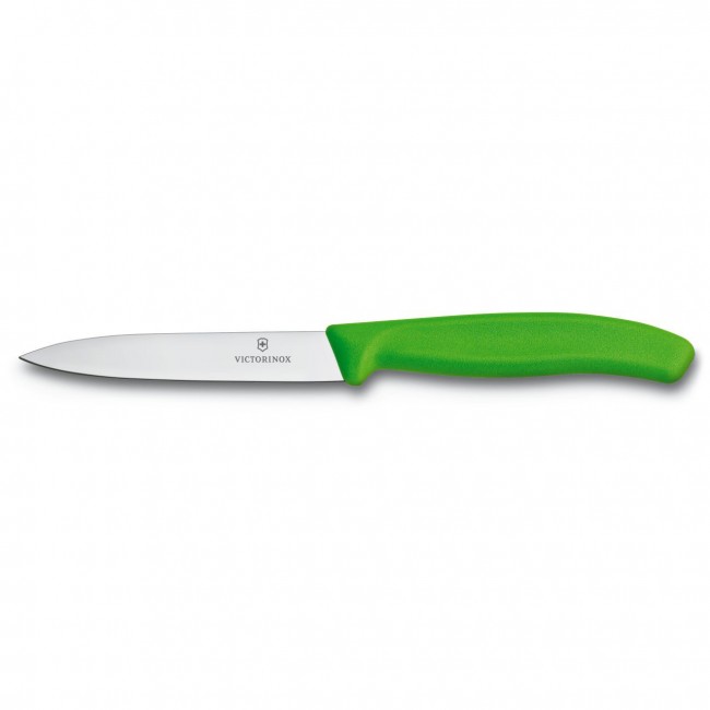 Paring knife with 10cm / 3.94" smooth blade and green synthetic handle - swissclassic - victorinox