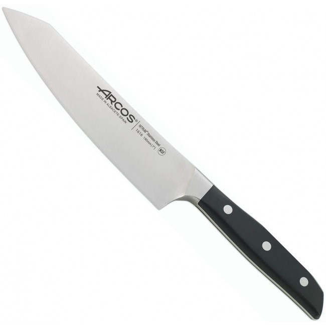 Santoku chef's knife black - 19 cm/7.5 in - Nitrum stainless steel