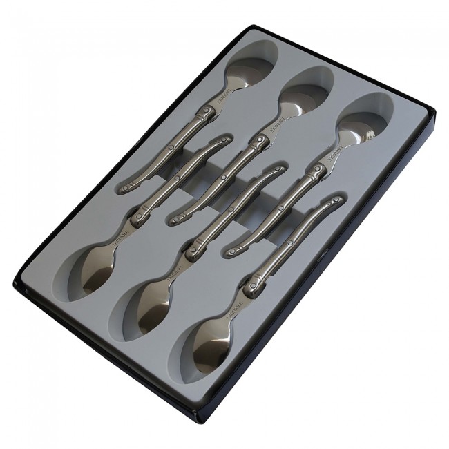 Ménagère 24 pièces bleue en inox - Range couverts en bois - Laguiole - Jean Dubost