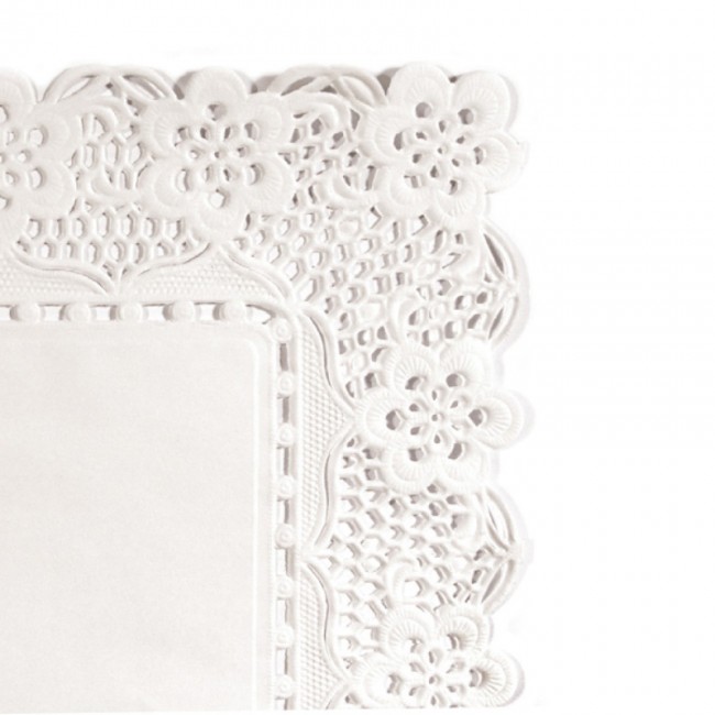 Dentelle rectangulaire blanche en papier 40x30cm - Lot de 250 - Dentelles papiers - AZ boutique